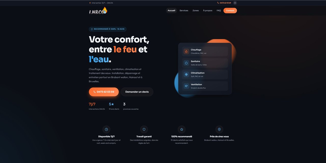 Aperçu du site web I.N&CO
