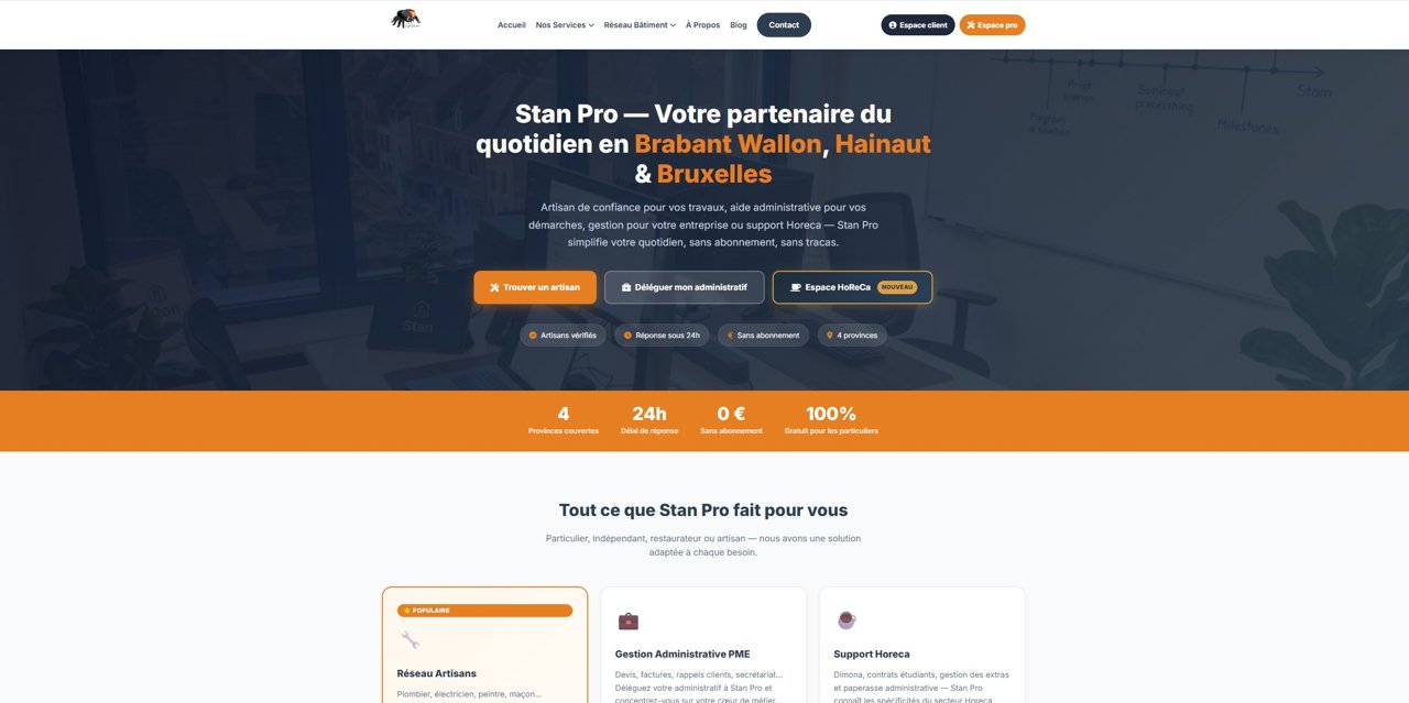Aperçu du site web Stan Pro